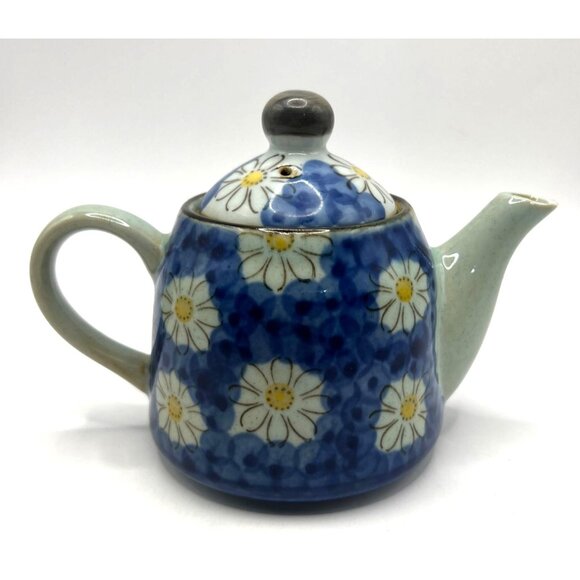 RARE Antique Chinese Ceramic Pottery Teapot With Strainer - Picture 1 of 10